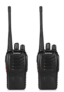 black Baofeng walkie talkie