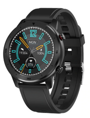 black silicone band smart watch